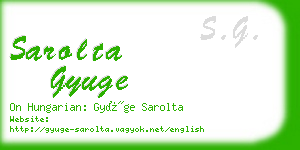 sarolta gyuge business card